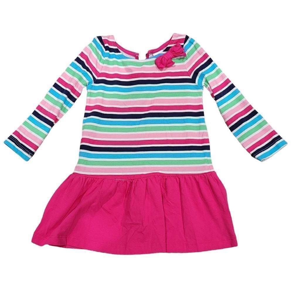 Stripe & pink long sleeve Dress